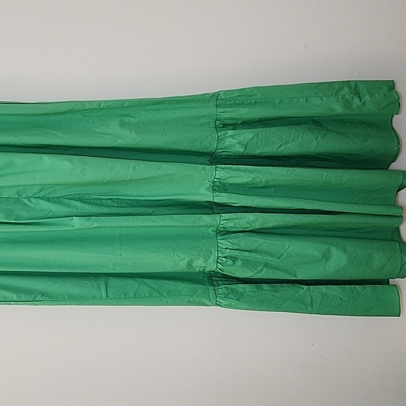 Maggie London Green  V- Neck Sleeveless Solid Maxi  Dress Sz 8 - Picture 11 of 16